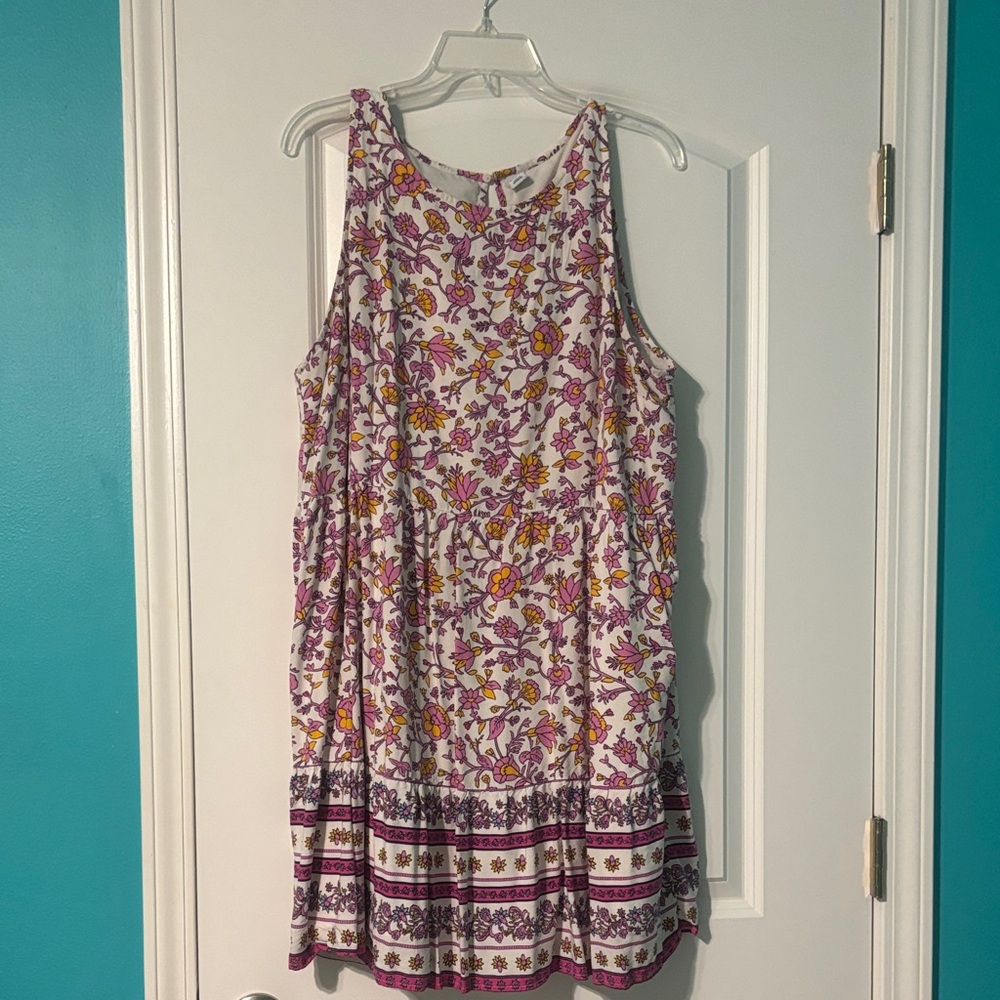 Old Navy Floral Sleeveless Dress - Purple and Yellow spring summer